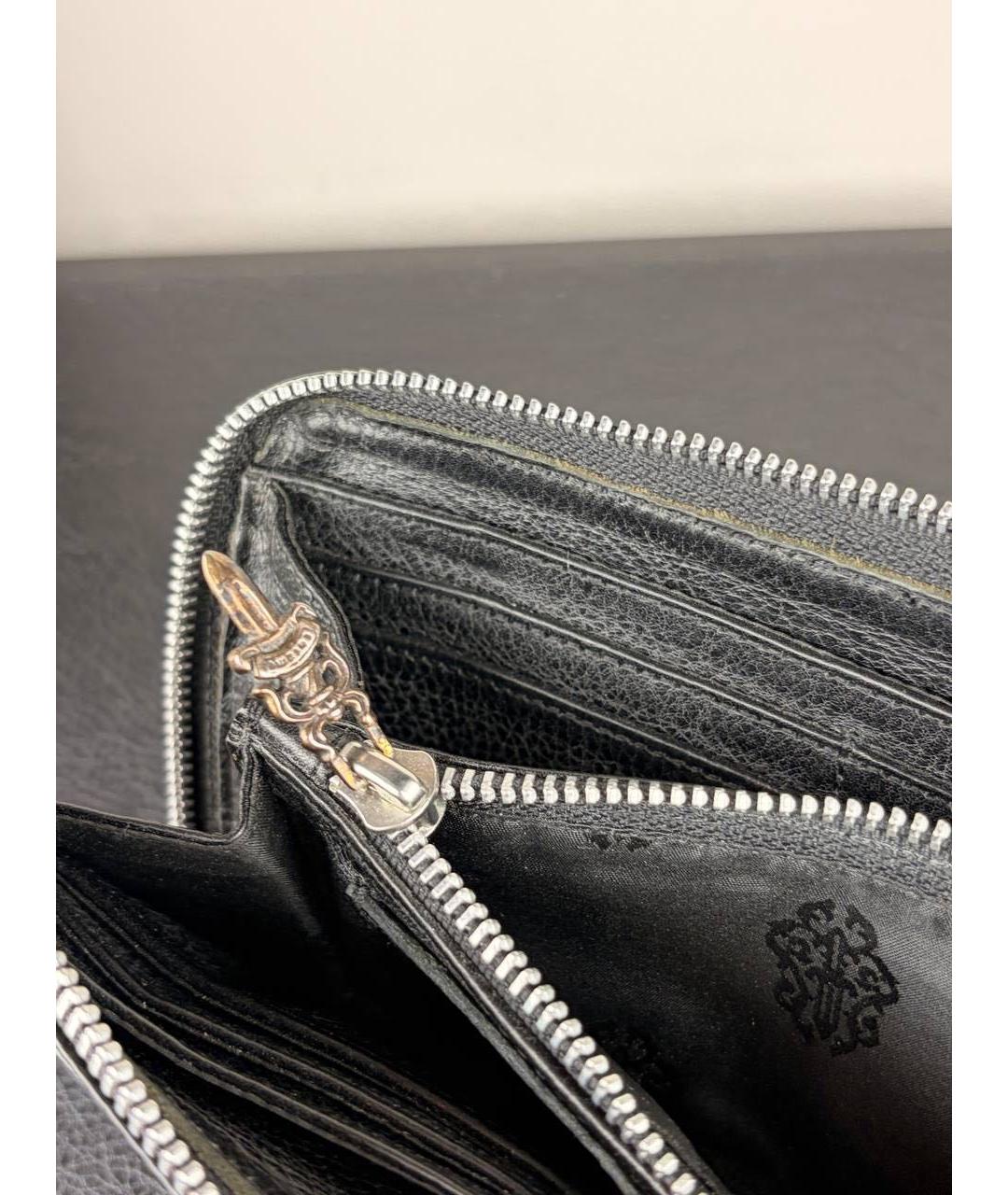 CHROME HEARTS Черный кожаный кошелек, фото 7