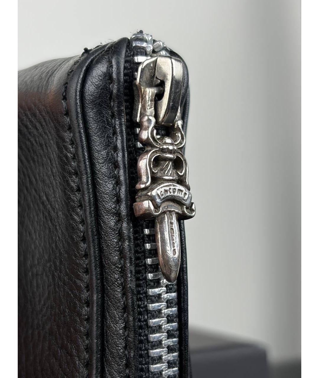 CHROME HEARTS Черный кожаный кошелек, фото 5
