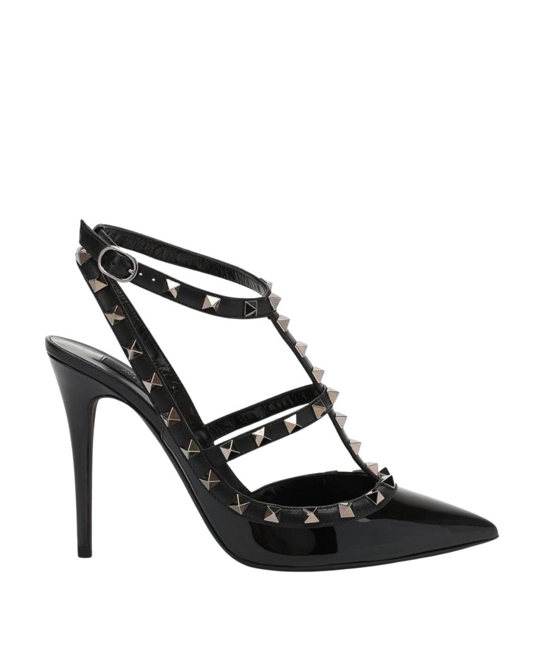 VALENTINO Черные босоножки из лакированной кожи, фото 1