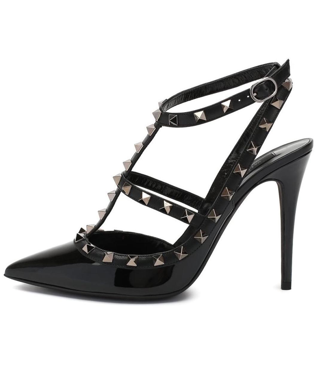 VALENTINO Черные босоножки из лакированной кожи, фото 8