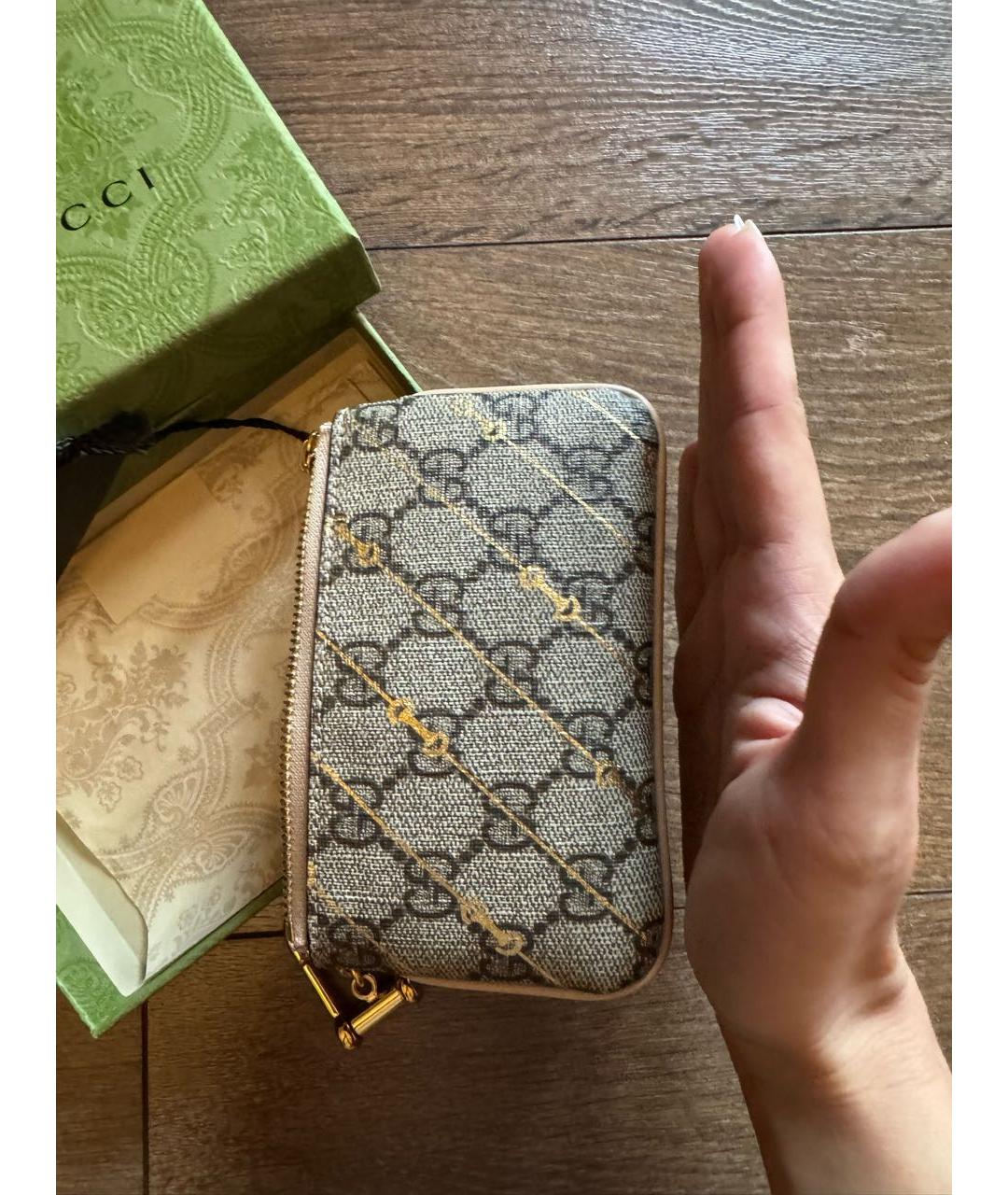 GUCCI Бежевая визитница, фото 3