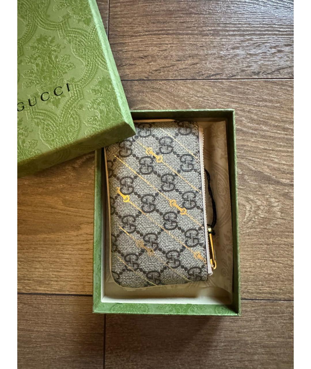 GUCCI Бежевая визитница, фото 8