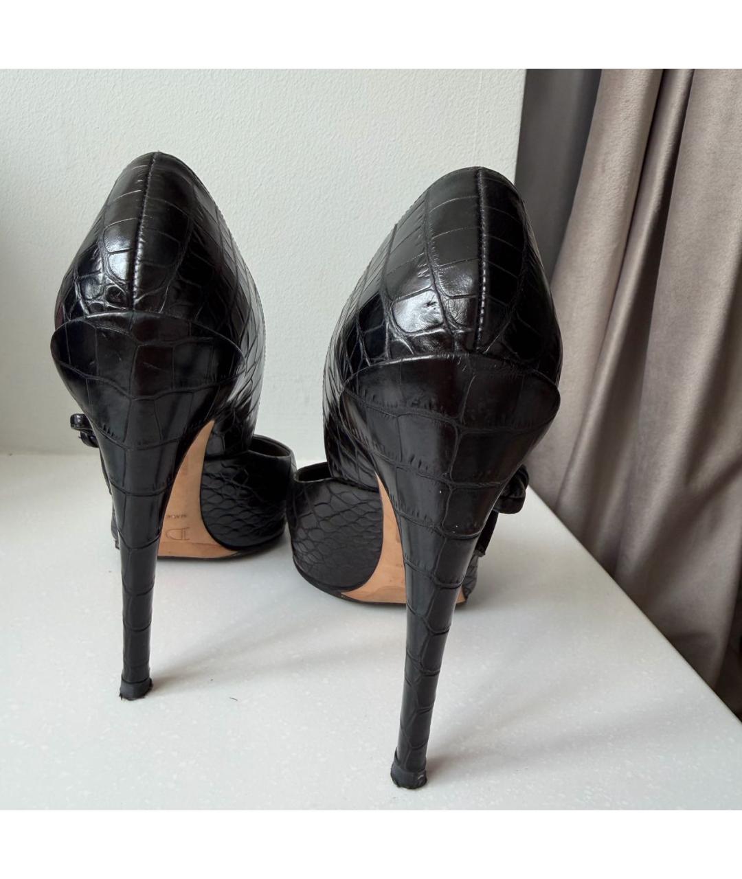 CHRISTIAN DIOR Черные кожаные туфли, фото 4