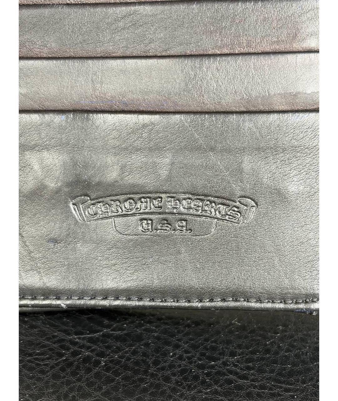 CHROME HEARTS Черный кожаный кошелек, фото 7