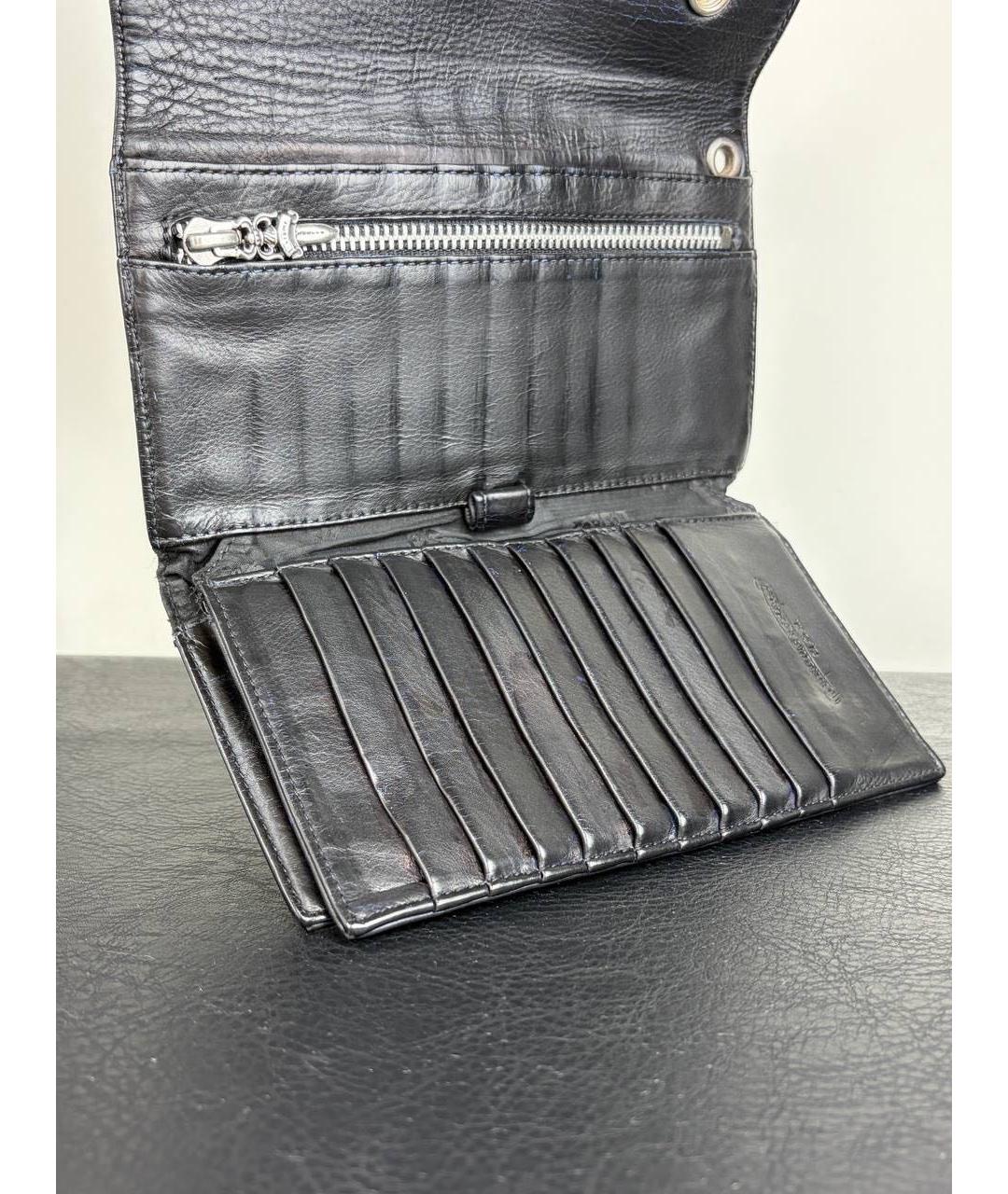 CHROME HEARTS Черный кожаный кошелек, фото 6