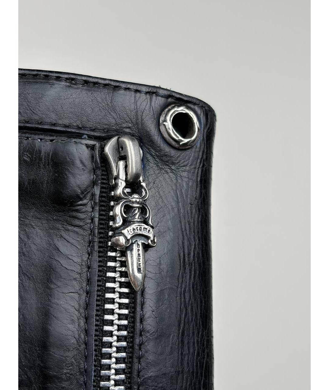 CHROME HEARTS Черный кожаный кошелек, фото 5