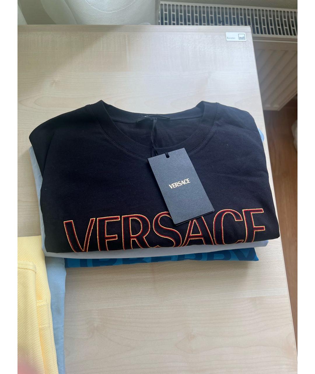 VERSACE Черная хлопковая футболка, фото 3