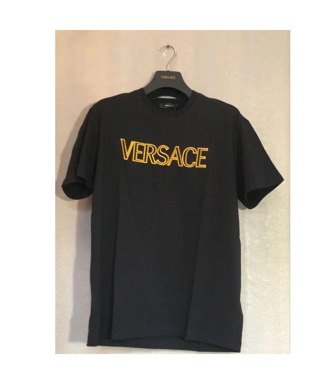 VERSACE Черная хлопковая футболка, фото 2