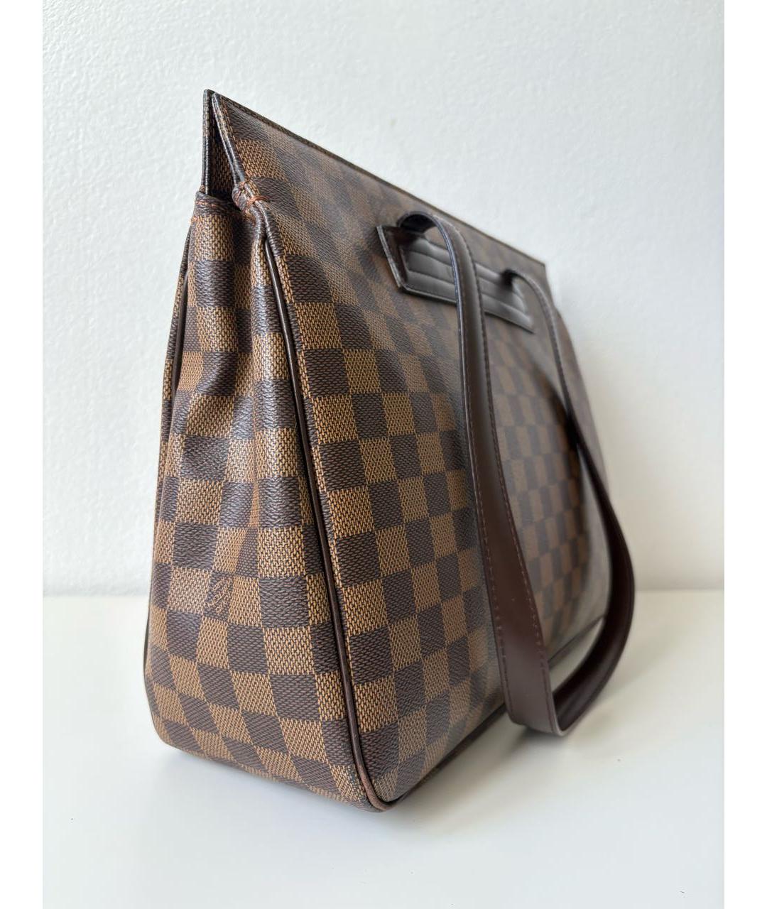 LOUIS VUITTON Коричневая кожаная сумка тоут, фото 2