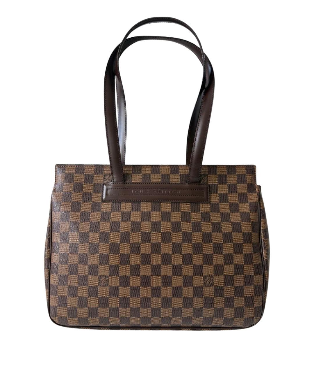 LOUIS VUITTON Коричневая кожаная сумка тоут, фото 8
