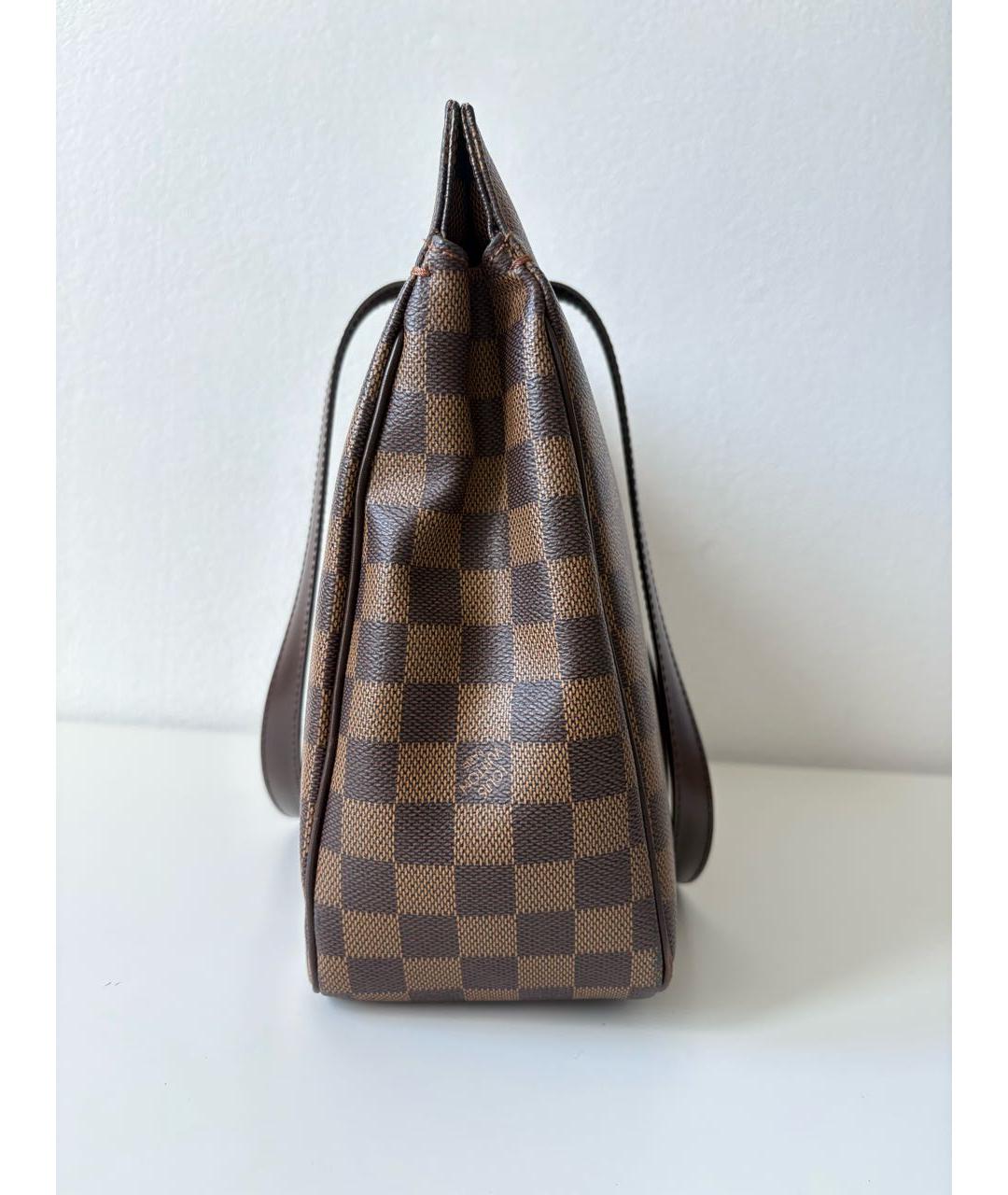 LOUIS VUITTON Коричневая кожаная сумка тоут, фото 3