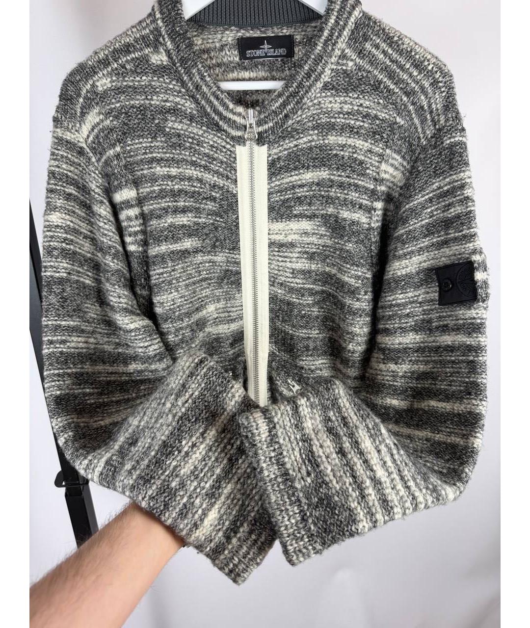 STONE ISLAND SHADOW PROJECT Антрацитовый шерстяной кардиган, фото 7