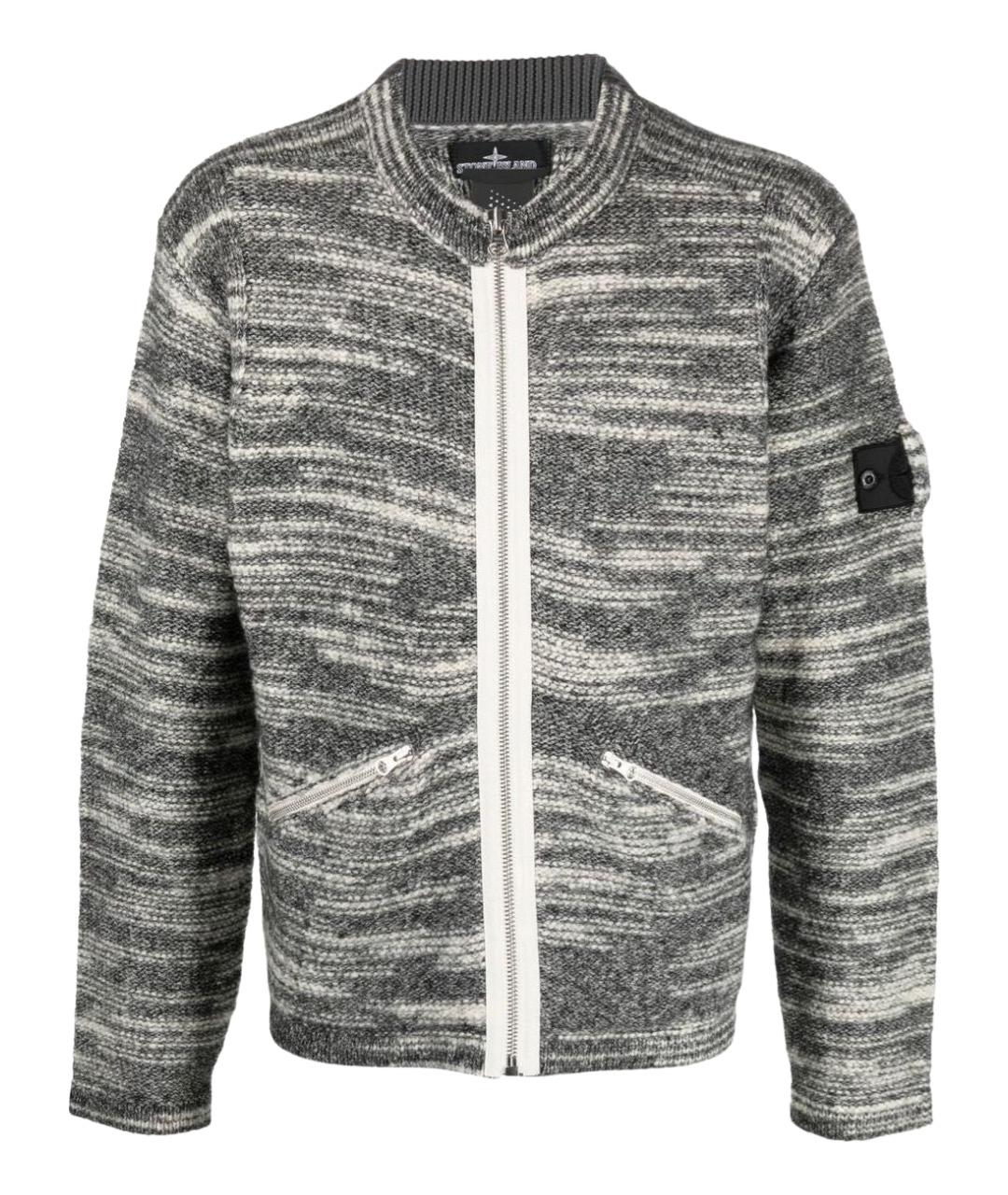STONE ISLAND SHADOW PROJECT Антрацитовый шерстяной кардиган, фото 1