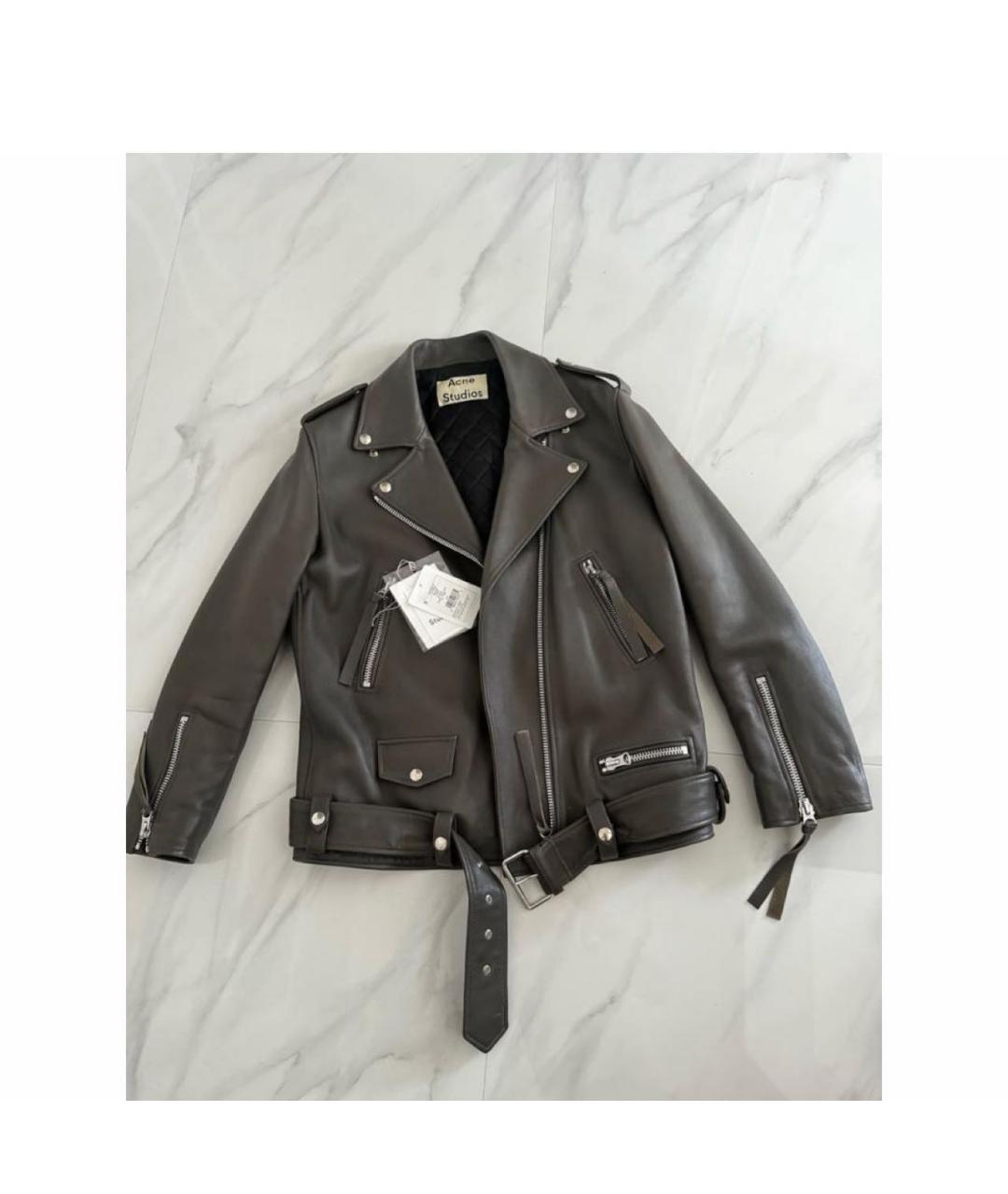 ACNE STUDIOS Серая кожаная куртка, фото 5