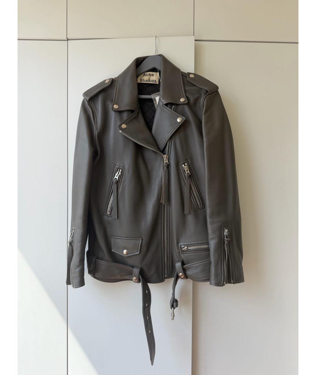 ACNE STUDIOS Серая кожаная куртка, фото 6