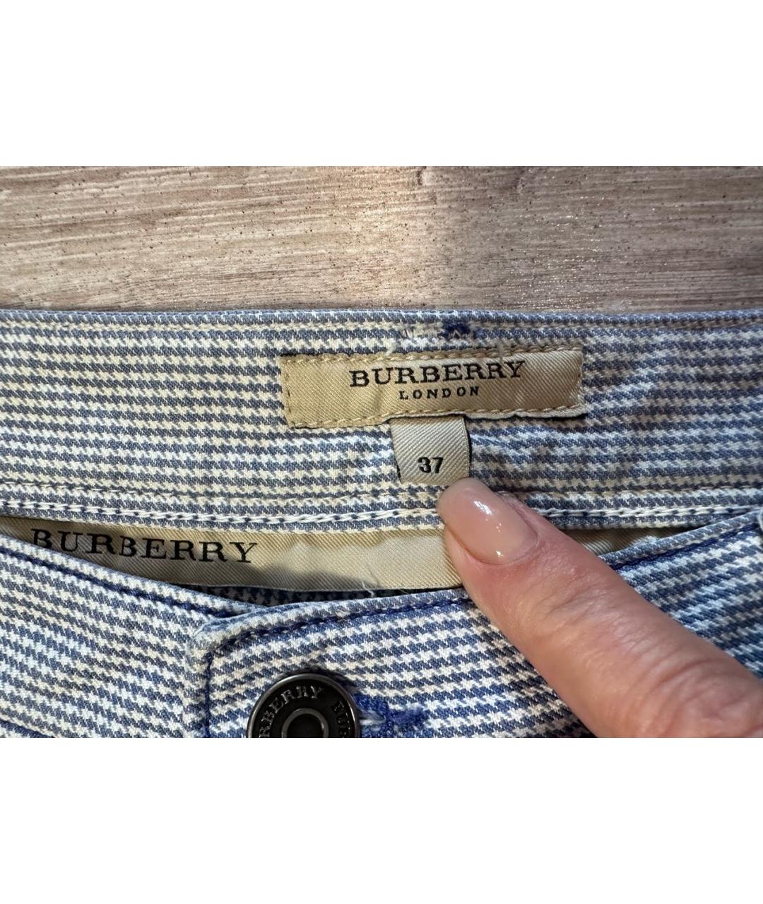 BURBERRY Голубые хлопковые прямые джинсы, фото 7