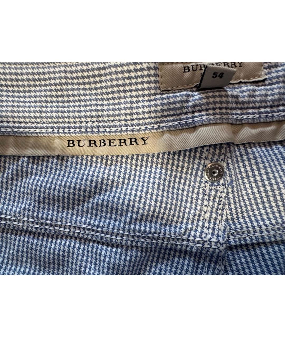 BURBERRY Голубые хлопковые прямые джинсы, фото 8