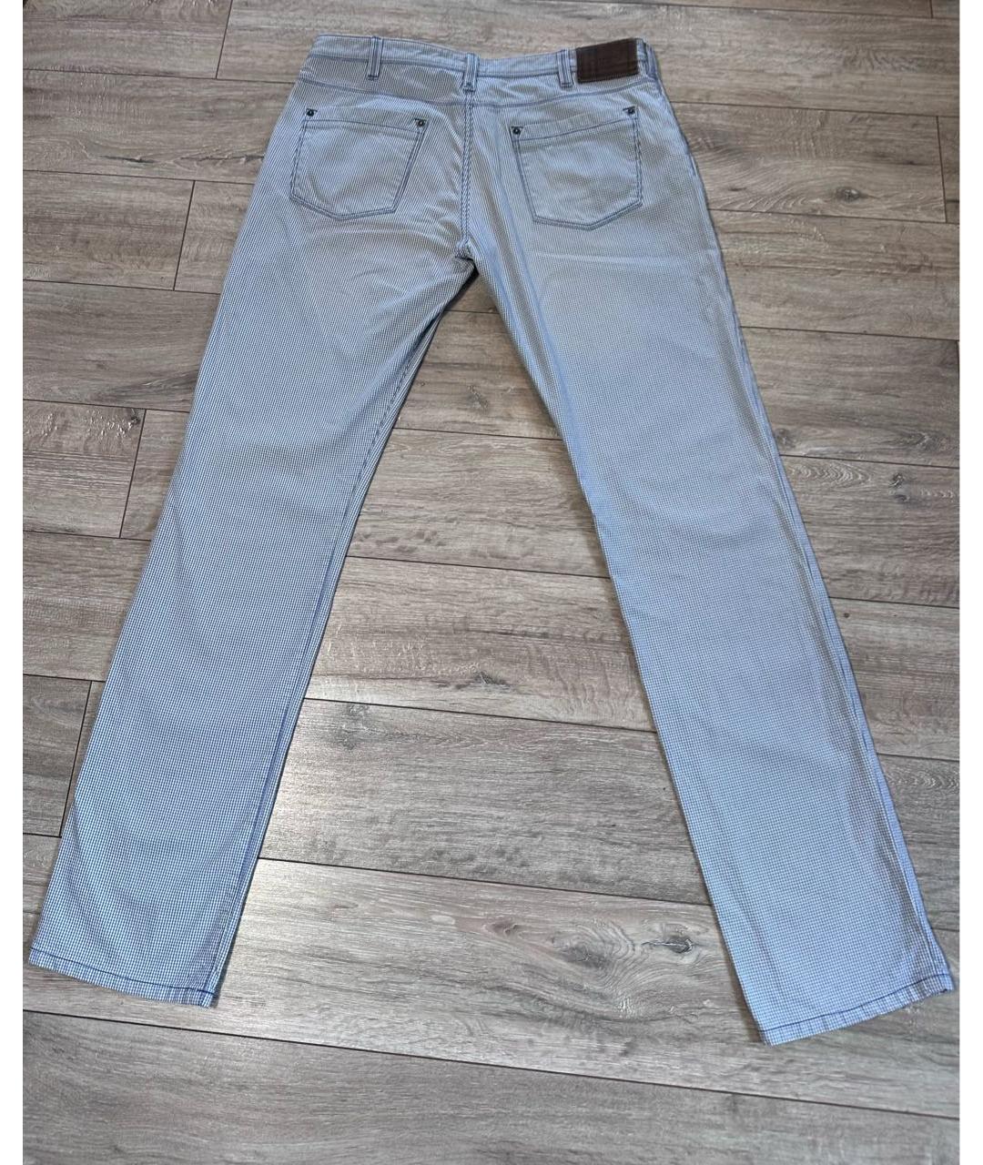 BURBERRY Голубые хлопковые прямые джинсы, фото 2