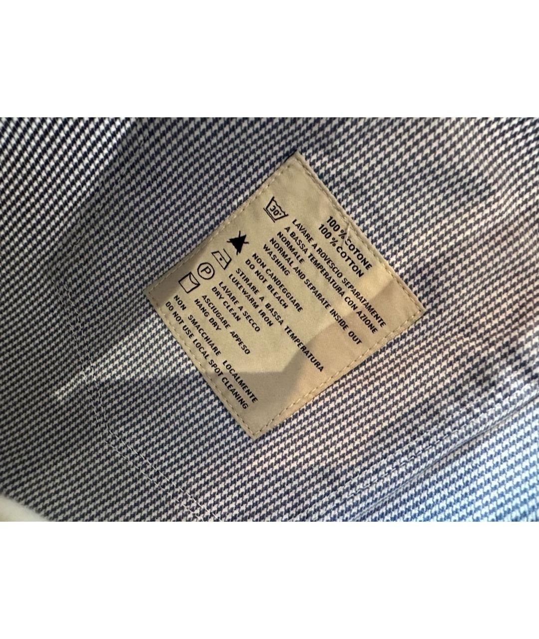 BURBERRY Голубые хлопковые прямые джинсы, фото 5