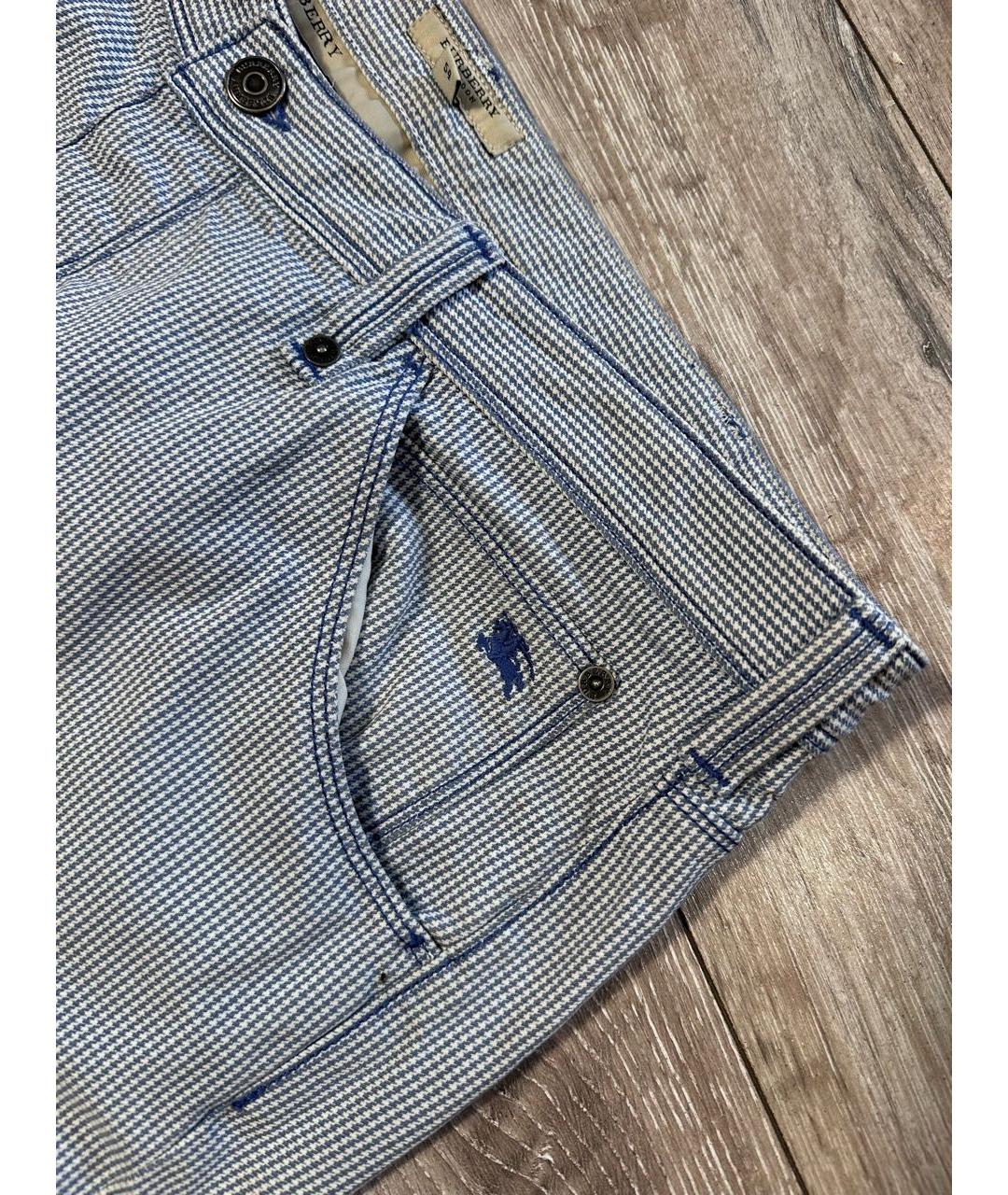BURBERRY Голубые хлопковые прямые джинсы, фото 4
