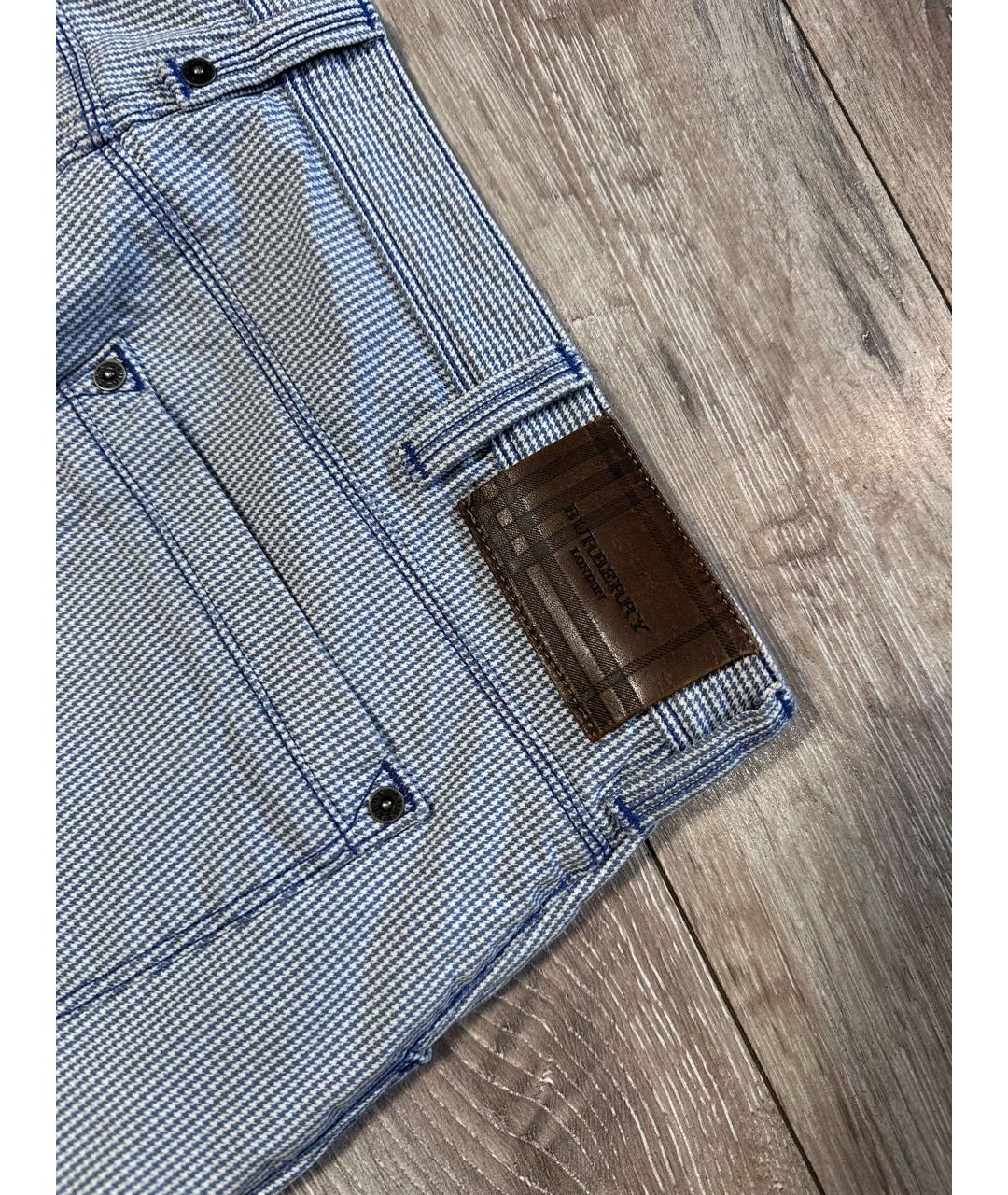 BURBERRY Голубые хлопковые прямые джинсы, фото 6
