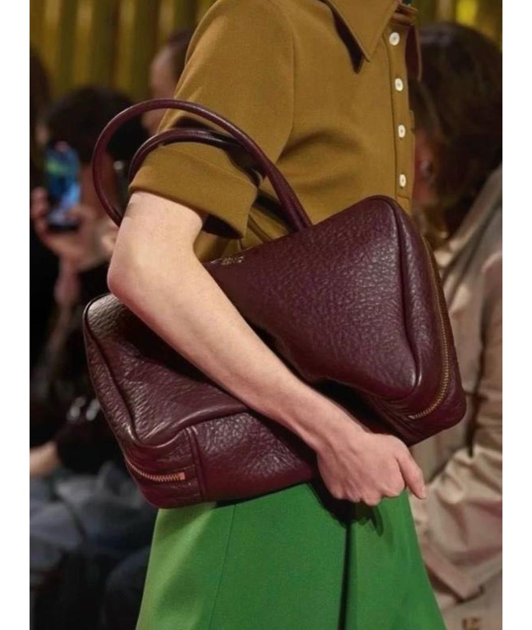 MIU MIU Бордовая кожаная сумка через плечо, фото 7