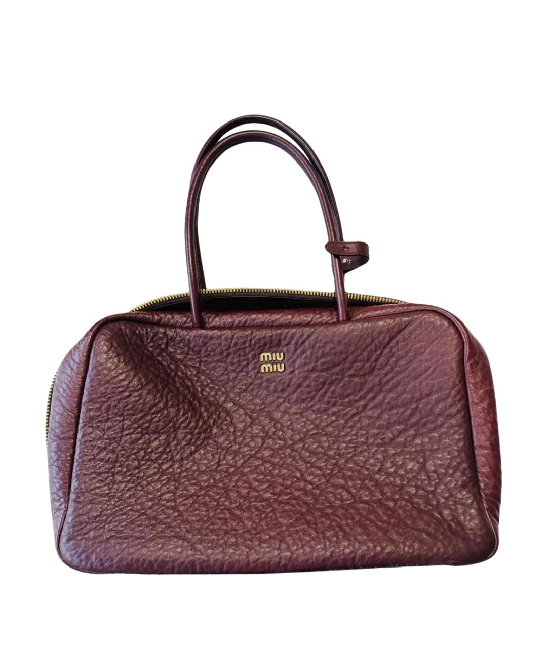 MIU MIU Бордовая кожаная сумка через плечо, фото 1