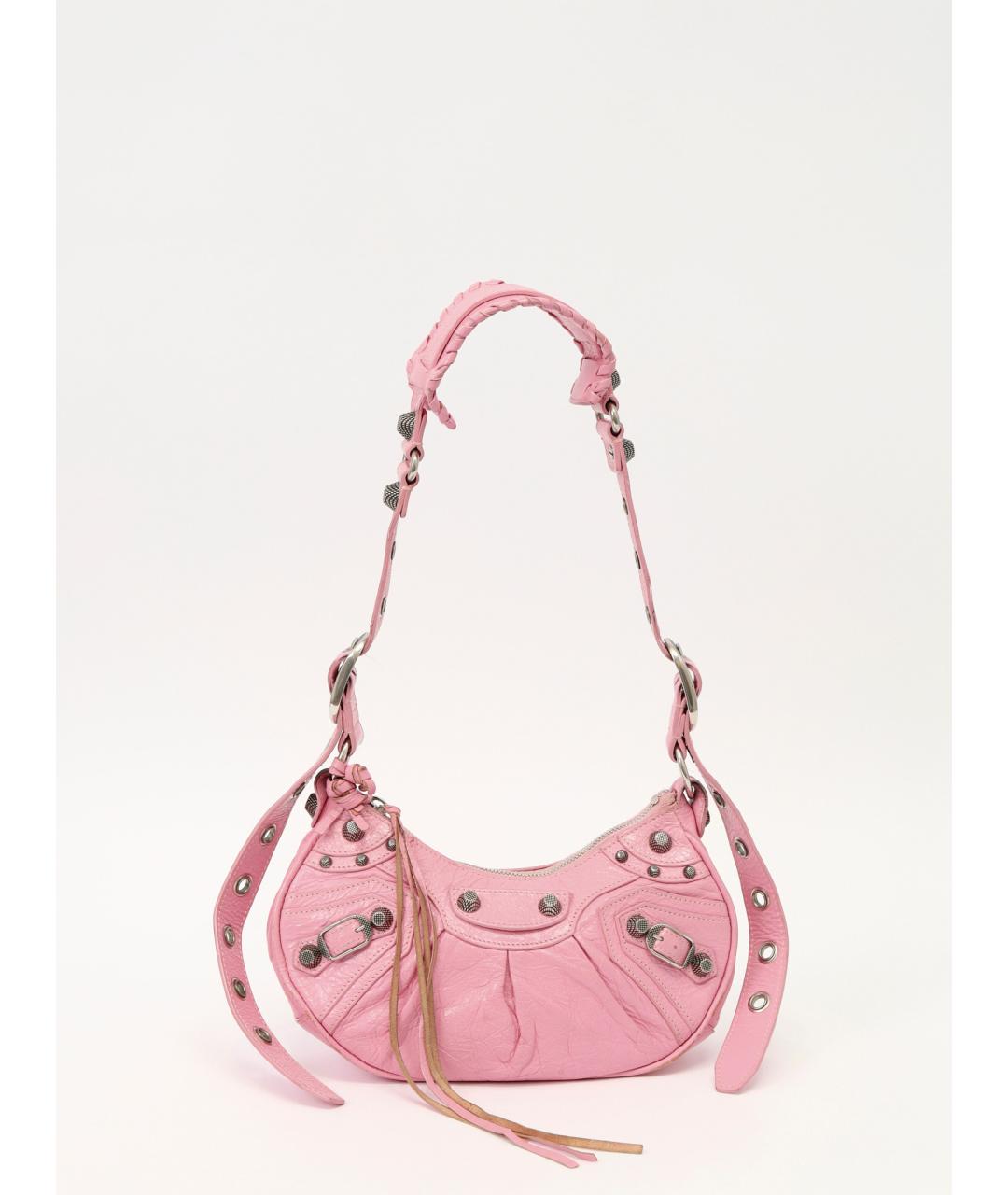BALENCIAGA Розовая кожаная сумка с короткими ручками, фото 7