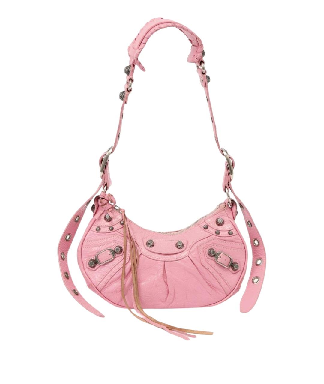 BALENCIAGA Розовая кожаная сумка с короткими ручками, фото 1