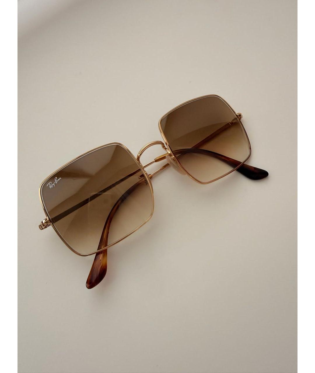 RAY BAN Золотые солнцезащитные очки, фото 5