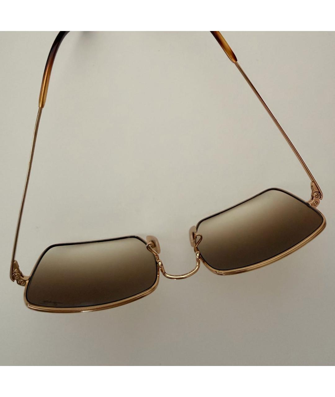 RAY BAN Золотые солнцезащитные очки, фото 3