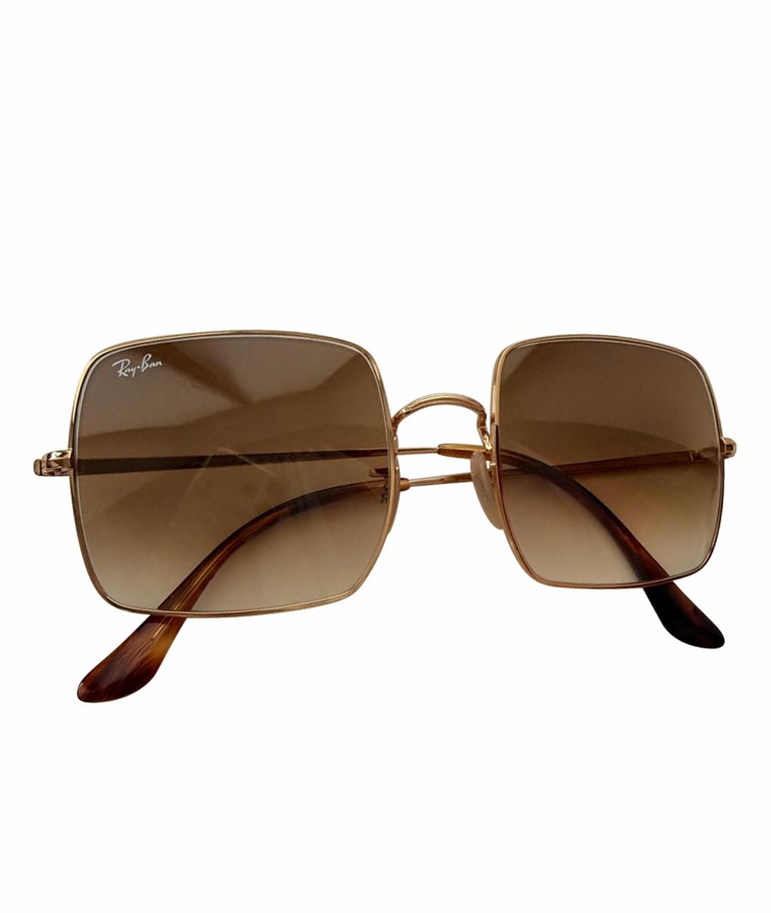 RAY BAN Золотые солнцезащитные очки, фото 1