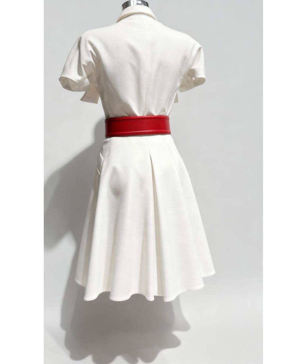 ALEXANDER MCQUEEN Белое хлопковое коктейльное платье, фото 2