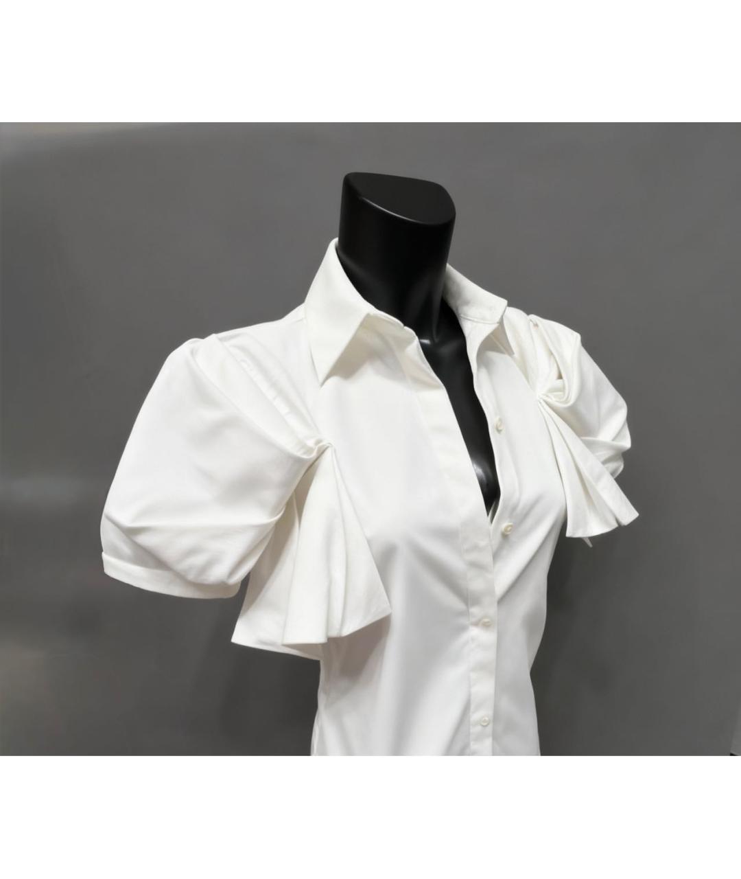ALEXANDER MCQUEEN Белое хлопковое коктейльное платье, фото 3