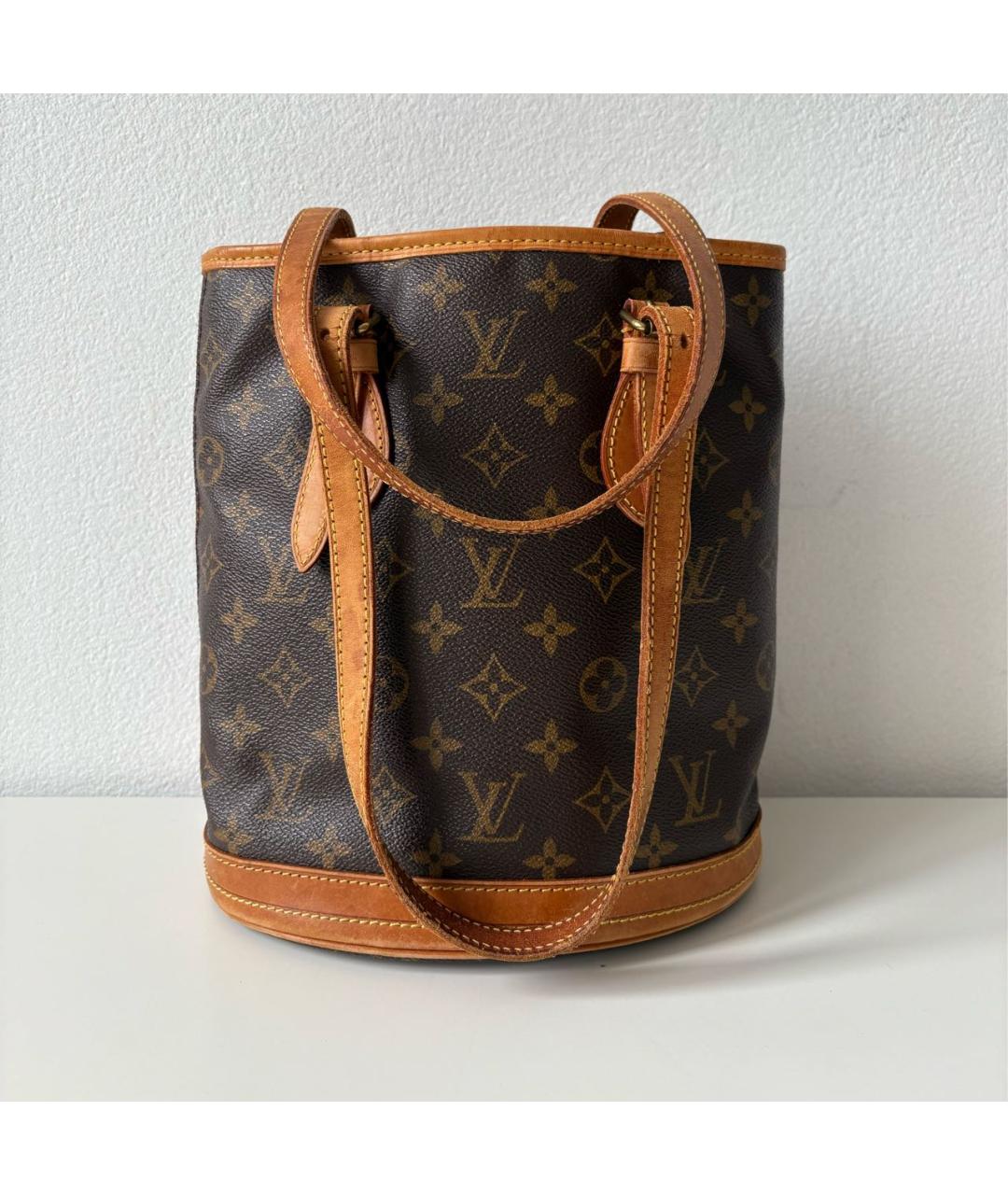 LOUIS VUITTON Коричневая кожаная сумка тоут, фото 3
