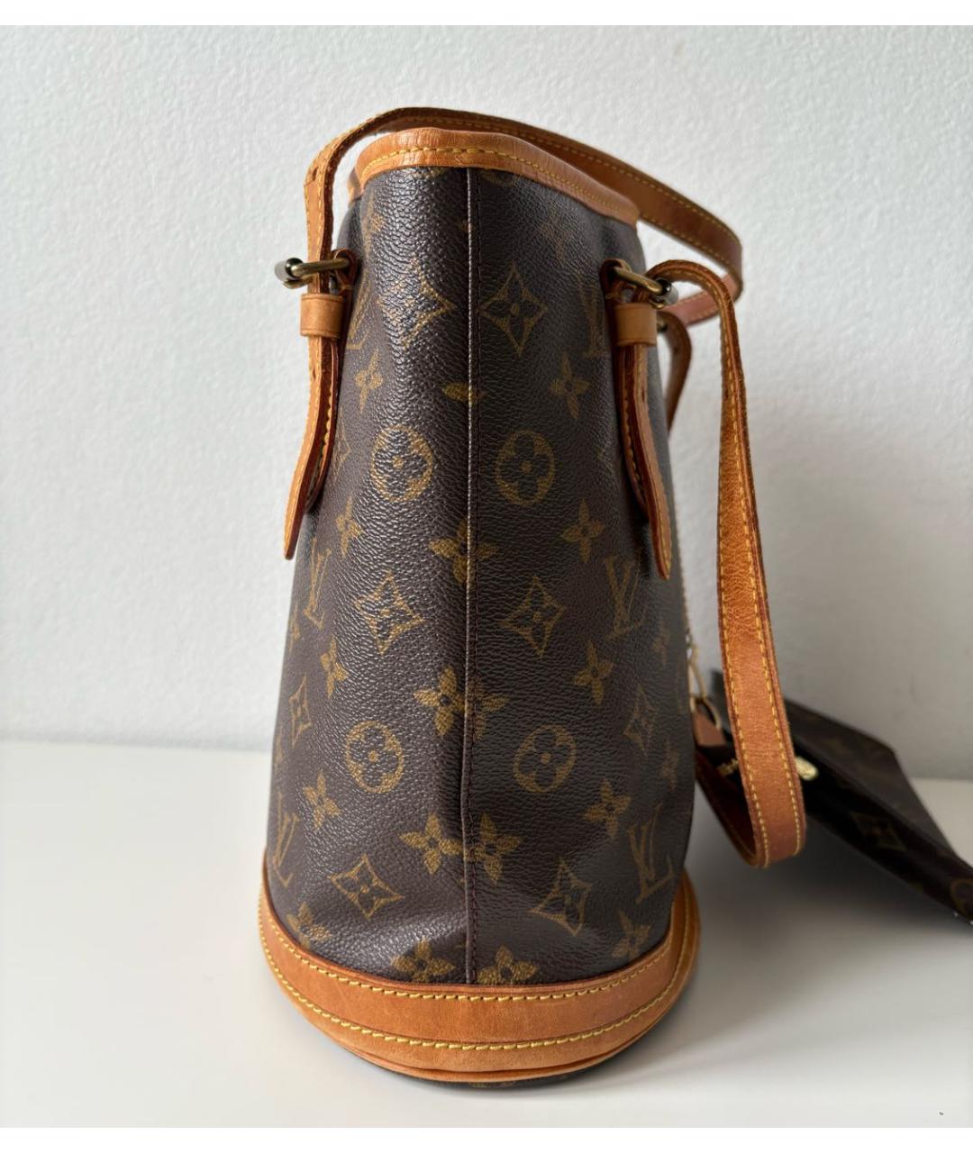 LOUIS VUITTON Коричневая кожаная сумка тоут, фото 5