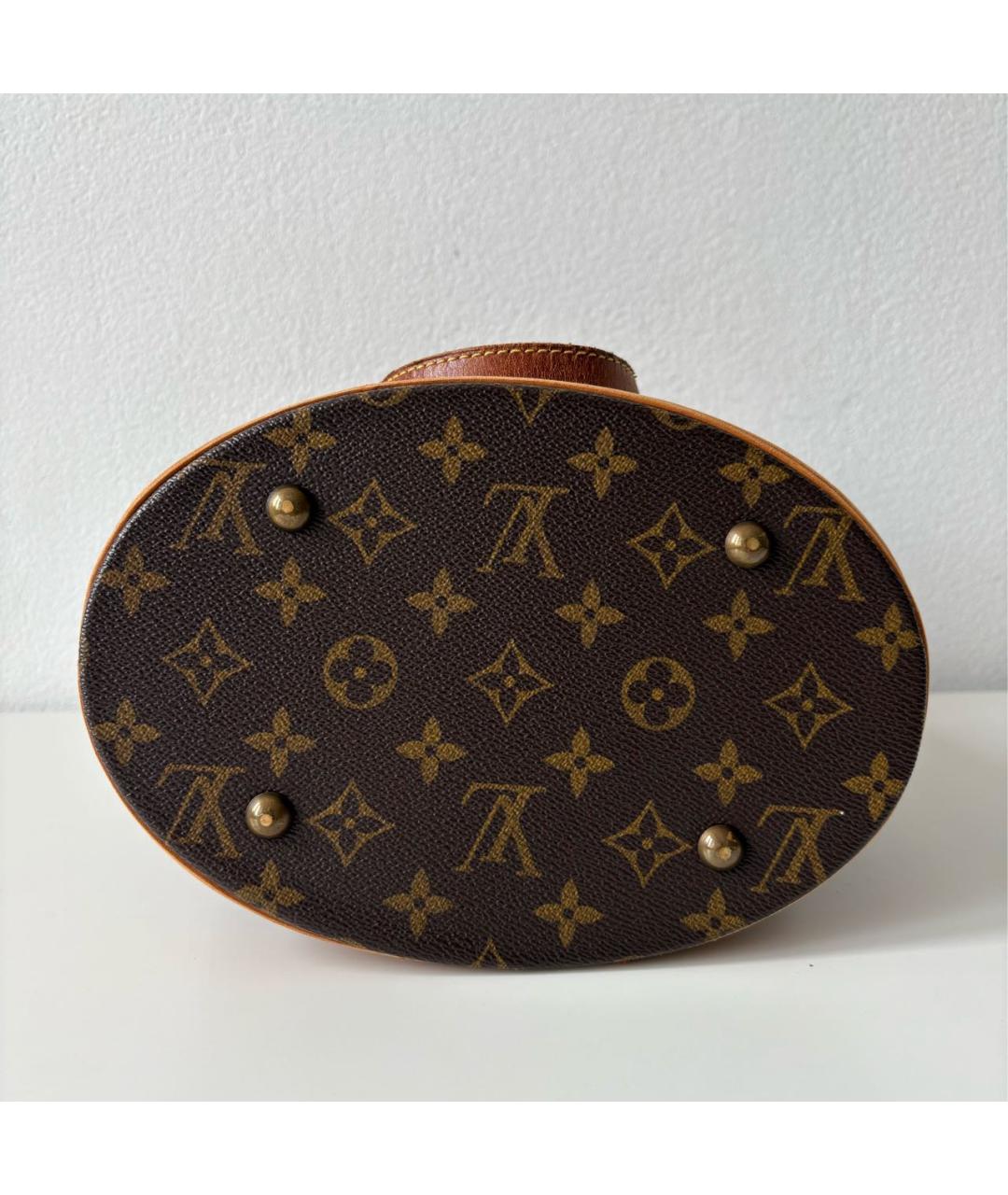LOUIS VUITTON Коричневая кожаная сумка тоут, фото 6