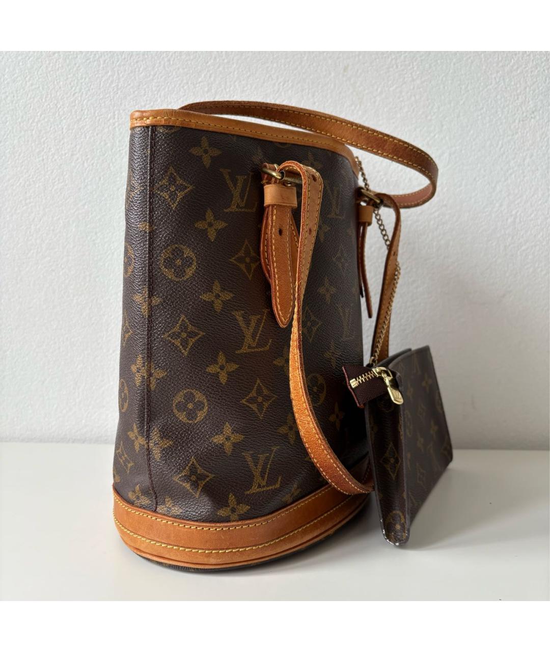LOUIS VUITTON Коричневая кожаная сумка тоут, фото 2