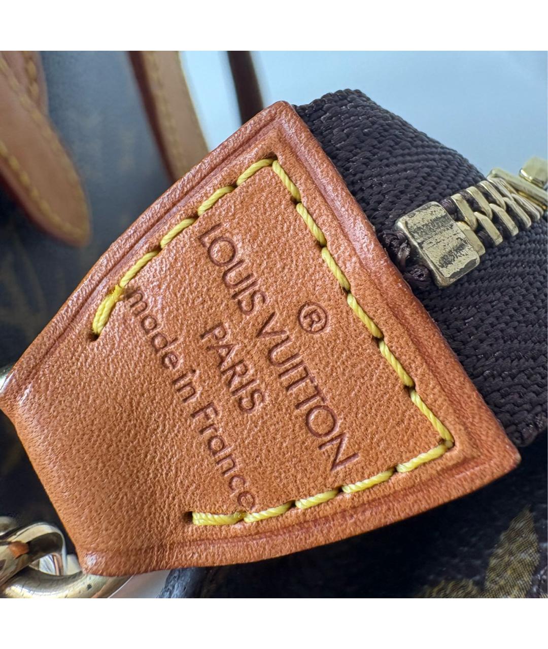 LOUIS VUITTON Коричневая кожаная сумка тоут, фото 8