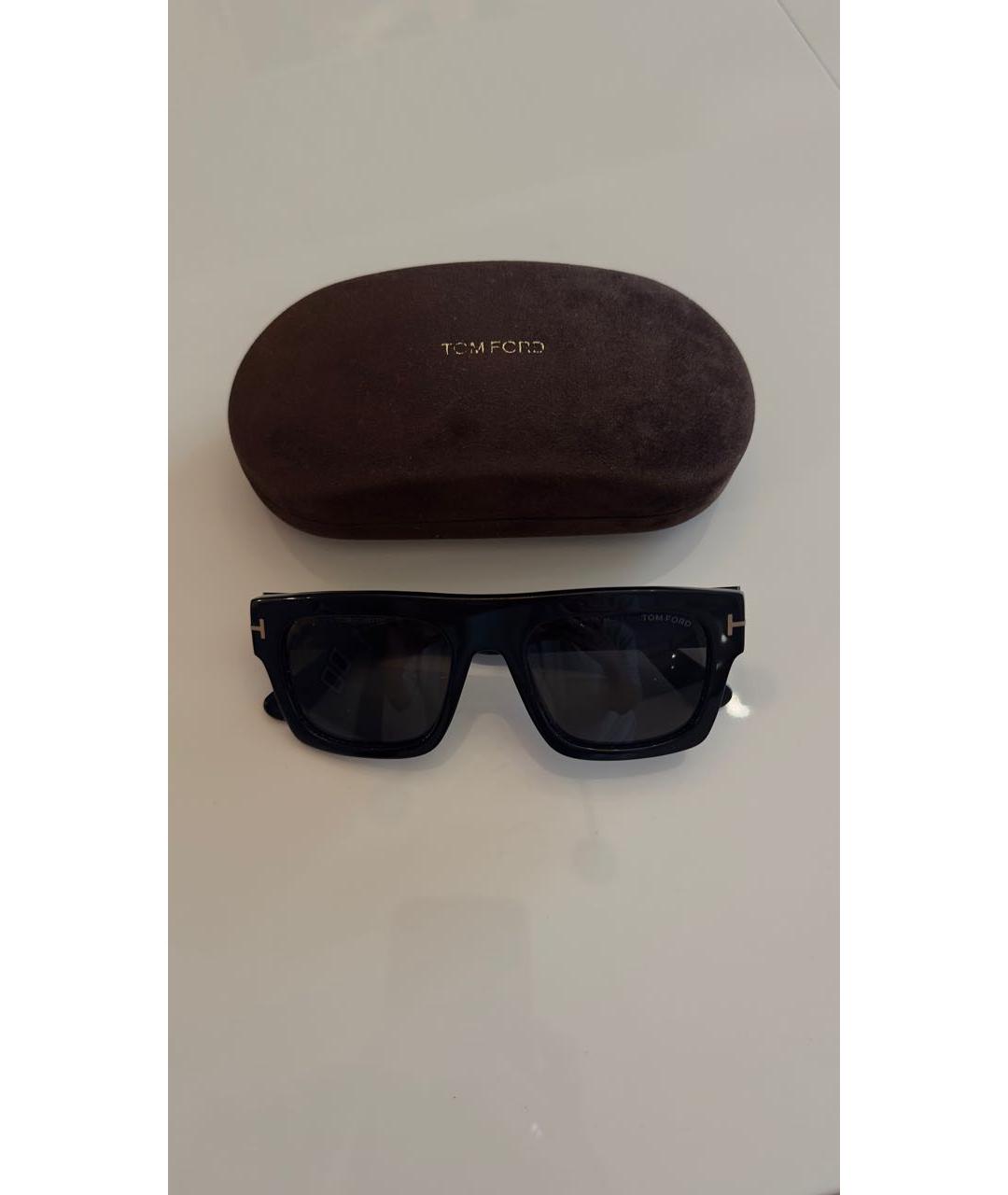TOM FORD Черные пластиковые солнцезащитные очки, фото 8