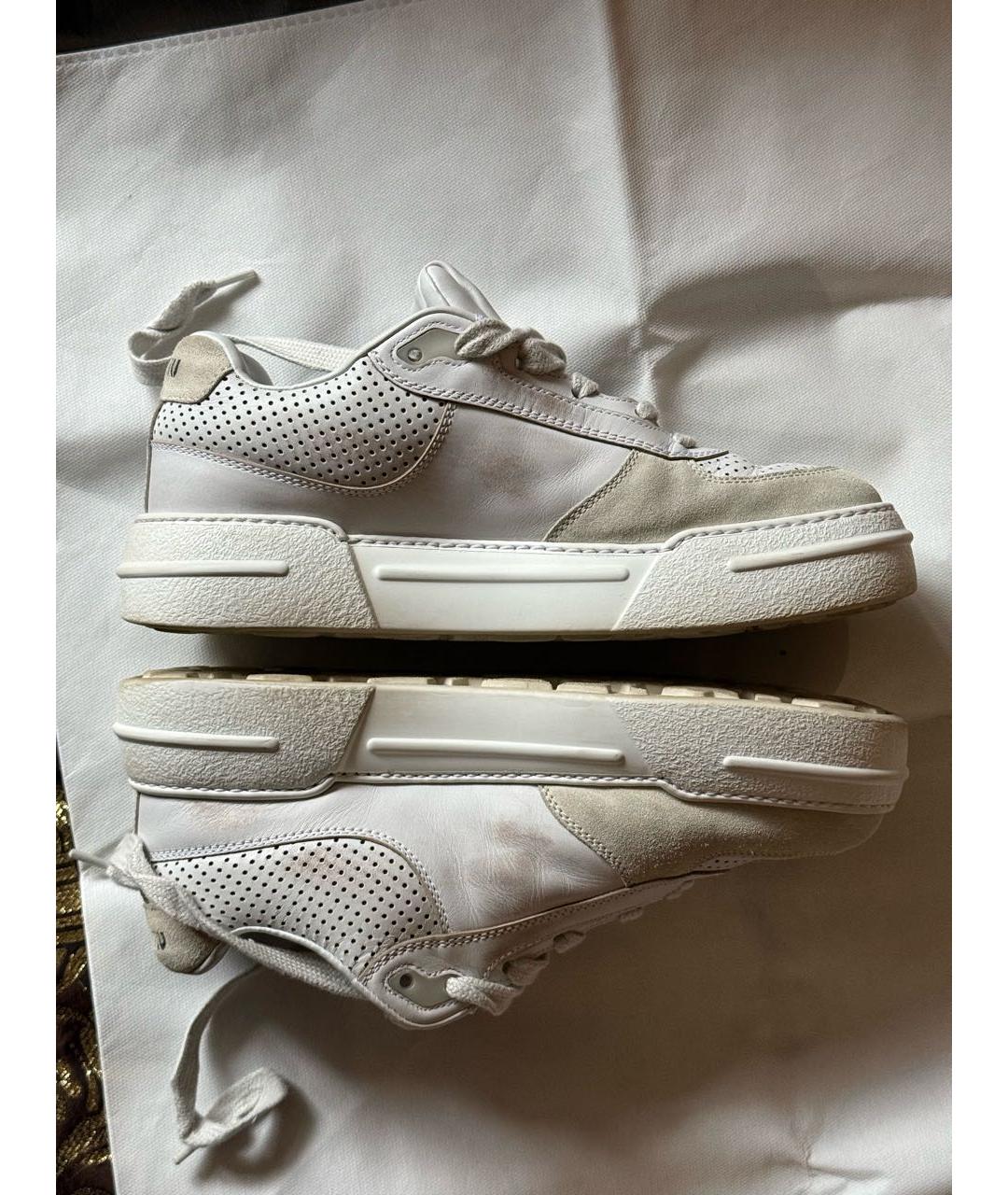 MIU MIU Белые кожаные кеды, фото 7