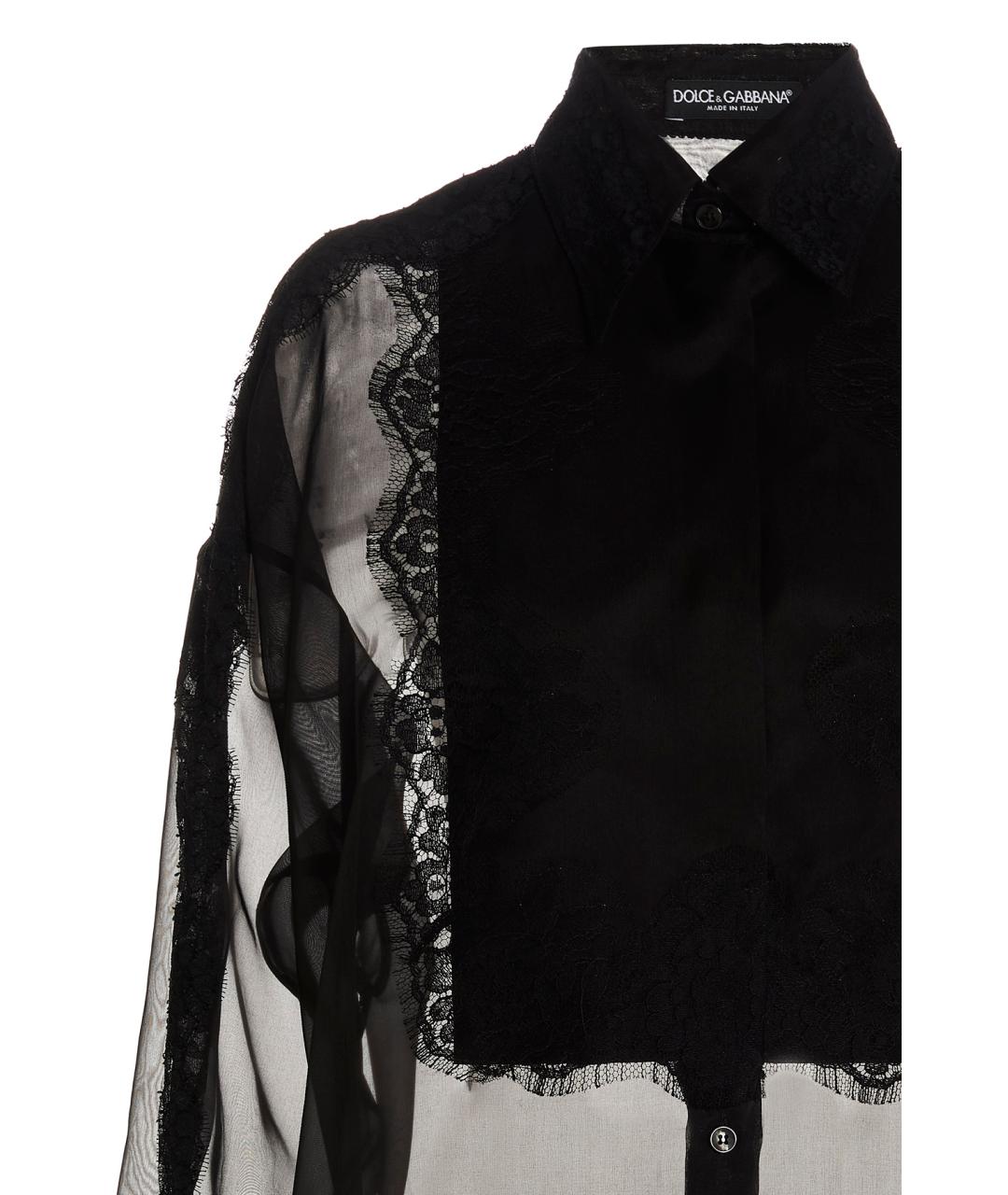DOLCE&GABBANA Черная шелковая блузы, фото 3
