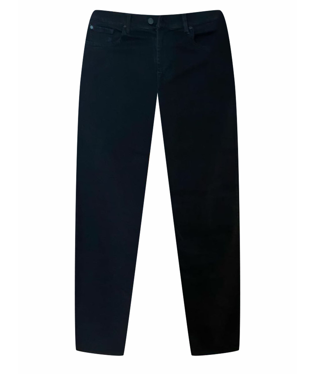 7 FOR ALL MANKIND Антрацитовые хлопко-полиэстеровые прямые джинсы, фото 1