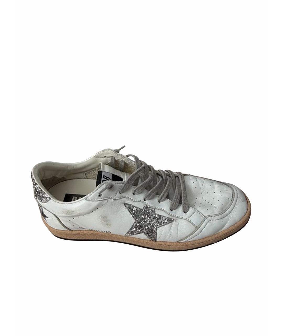 GOLDEN GOOSE Белые кожаные кеды, фото 1