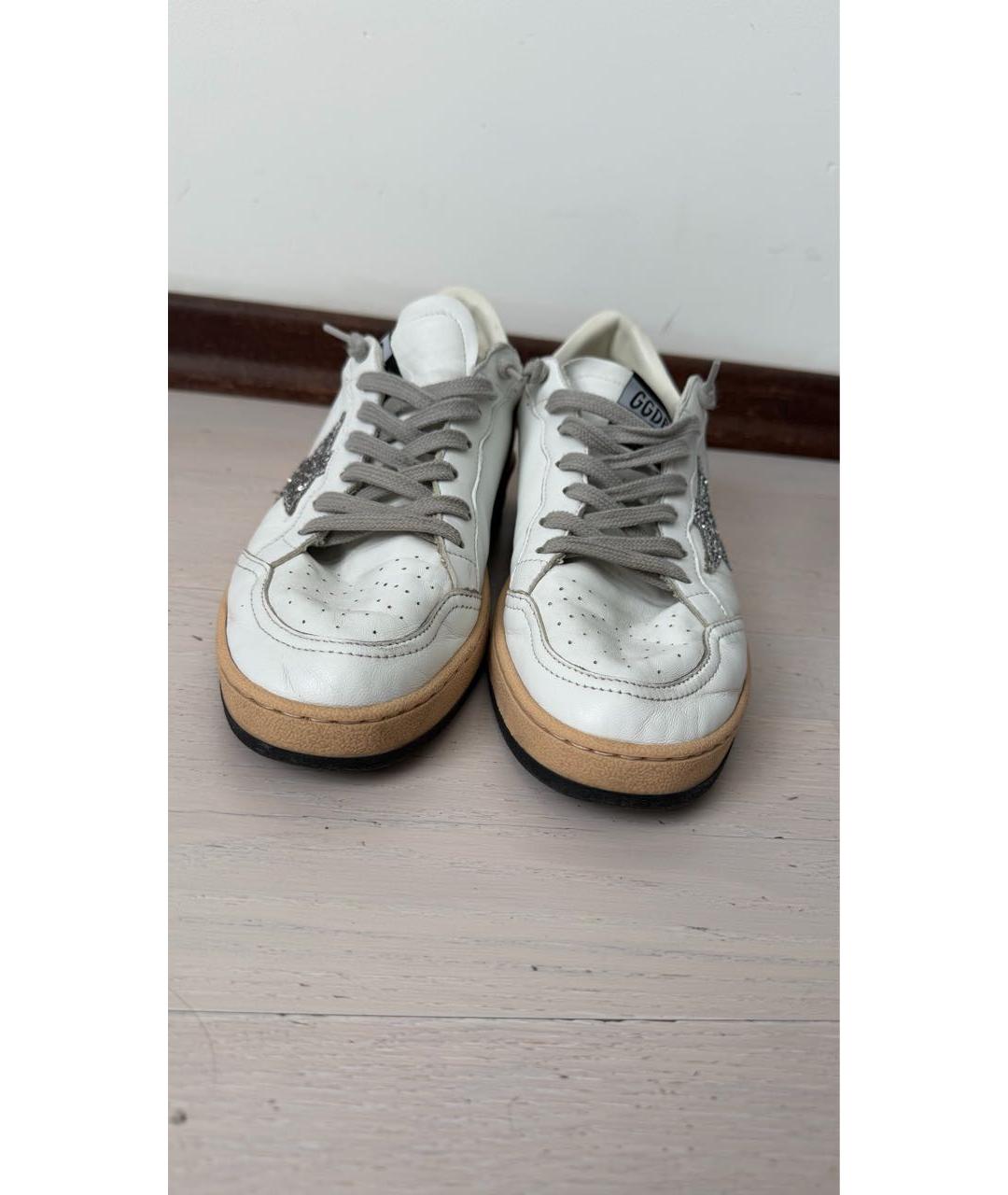 GOLDEN GOOSE Белые кожаные кеды, фото 2