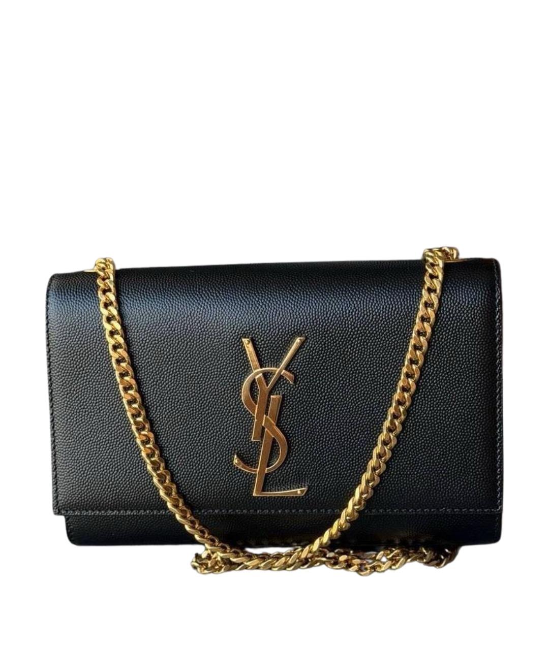 SAINT LAURENT Черная кожаная сумка через плечо, фото 1