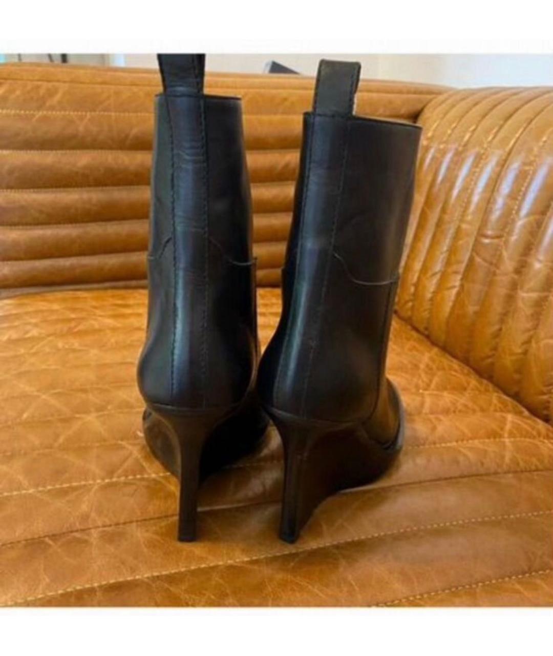 ANN DEMEULEMEESTER Черные кожаные полусапоги, фото 3