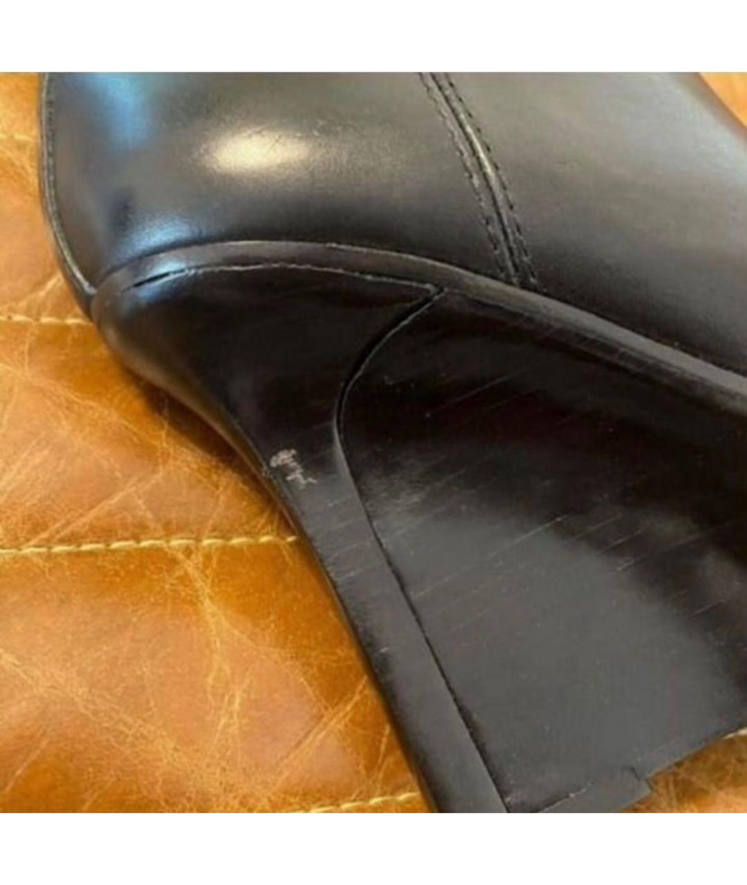 ANN DEMEULEMEESTER Черные кожаные полусапоги, фото 5