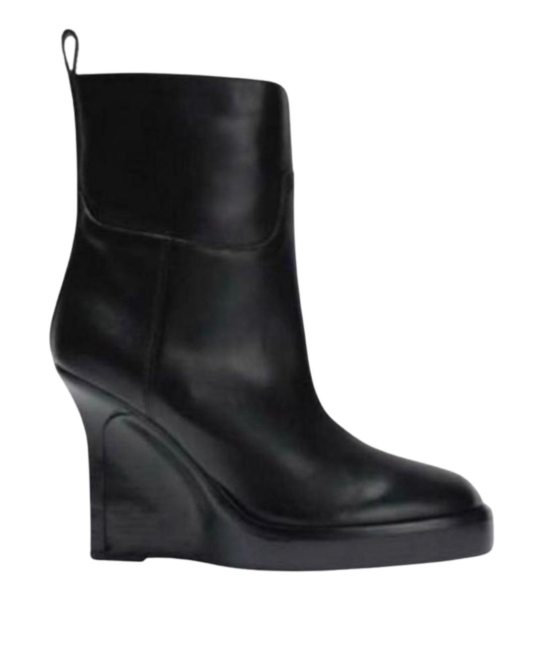 ANN DEMEULEMEESTER Черные кожаные полусапоги, фото 1