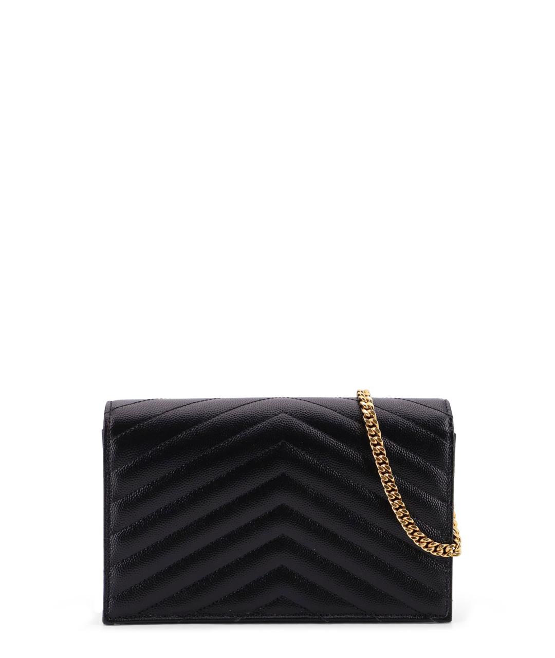 SAINT LAURENT Черная кожаная сумка через плечо, фото 2